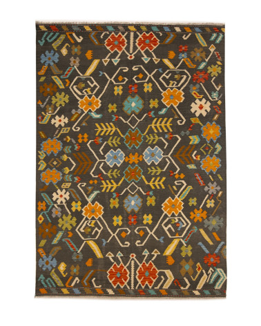 Tapis fond noir Fleurs colorées
